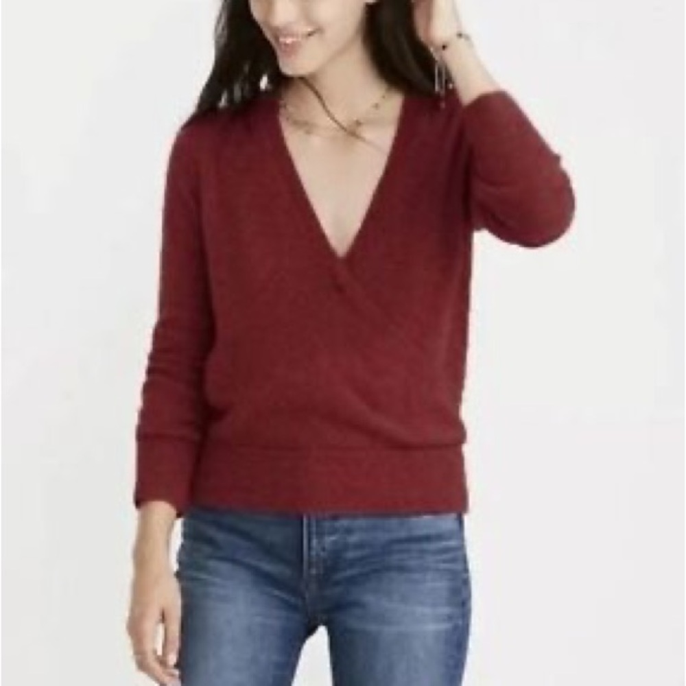 Madewell wrap-front pullover XS